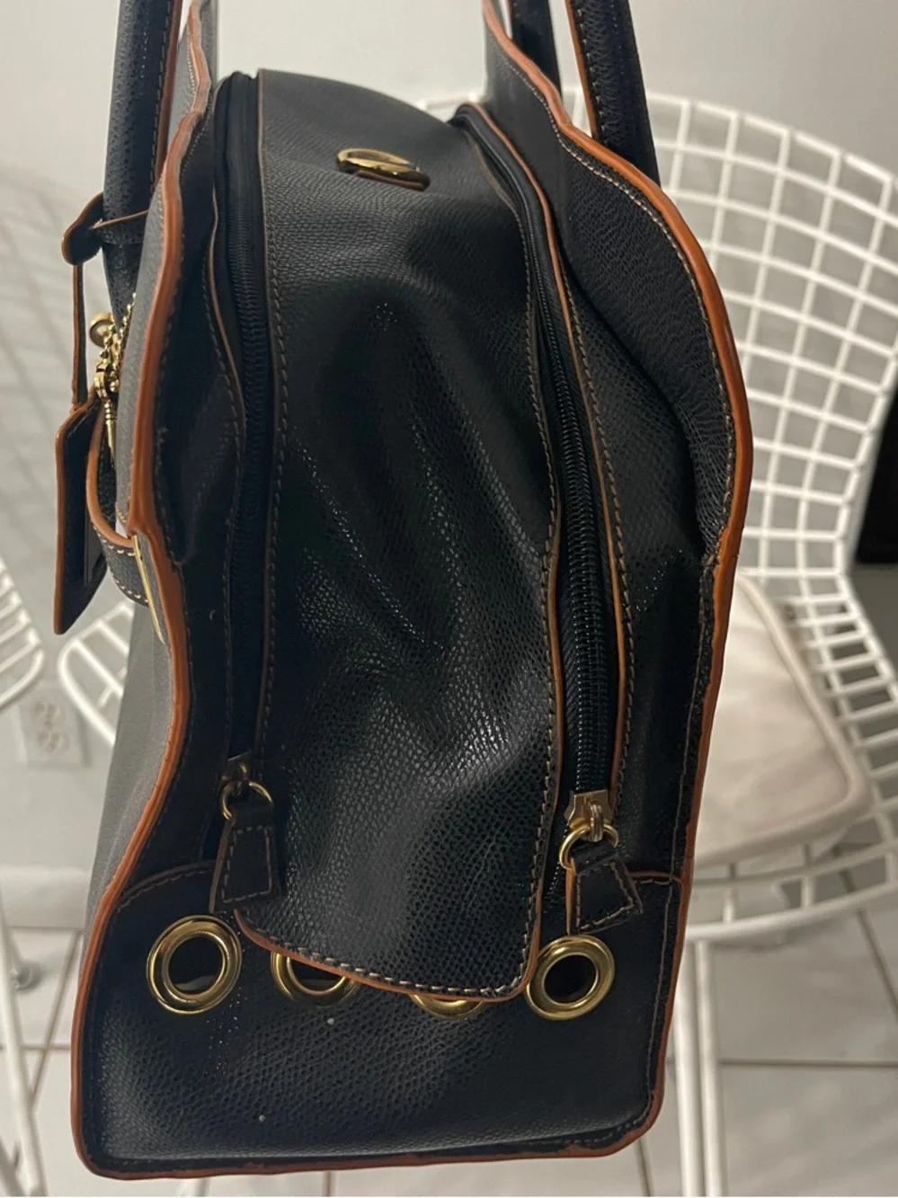 Cece Kent Nantucket Carrier – Black Pebble Leather